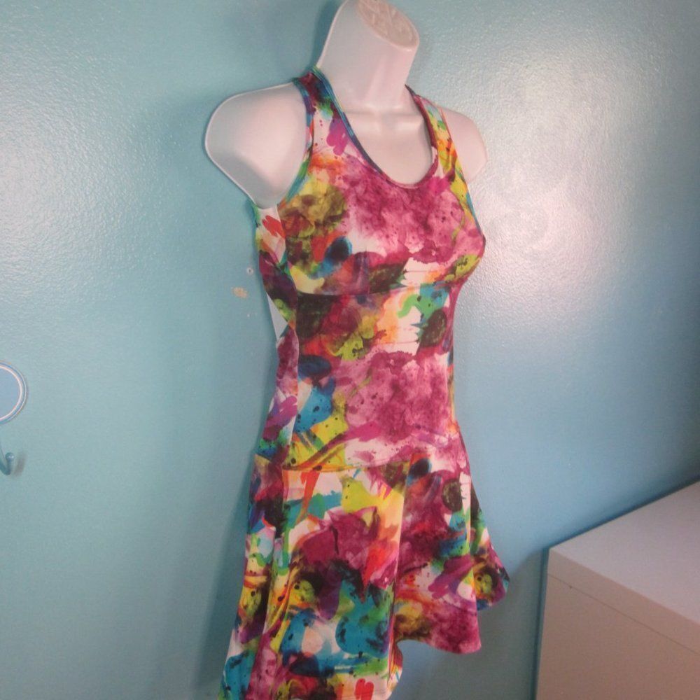 Bluefish Womens "Wonder Full" Open Back Swim Athletic Tennis Dress Size M/L